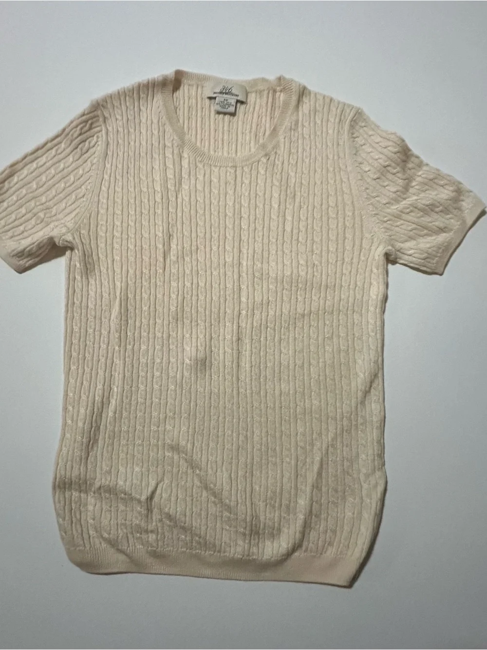 Brooks Brothers X-SM Womens Cream Cashmere Silk Sweater